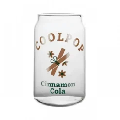 Glasbecher in Dosenform mit Fruchtdruck – 350 ml für Tee, Kaffee, Milch, Bier