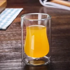 Glasbecher mit doppeltem Boden – Vielseitiges Trinkgeschirr für Kaffee, Tee, Wein, Whiskey, Saft und Wasser