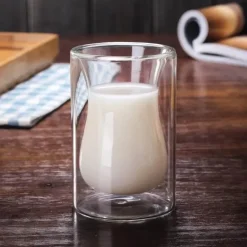 Glasbecher mit doppeltem Boden – Vielseitiges Trinkgeschirr für Kaffee, Tee, Wein, Whiskey, Saft und Wasser