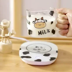 Glasbecher mit Kuhmuster und Löffeldeckel – 135 oz Trinkgeschirr für Schlafsäle