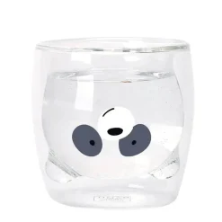 Glasbecher mit Pandabär-Motiv – doppelwandiger, hitzebeständiger Becher für Bier und Saft