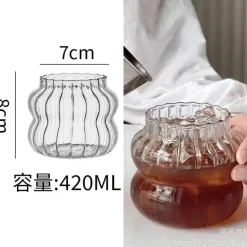 Glasbecher-Set in Kürbisform – Vielseitiges Trinkgeschirr für Kaffee, Whisky, Wein, Joghurt