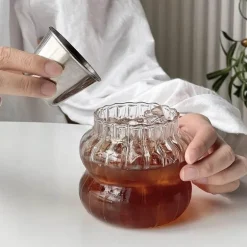 Glasbecher-Set in Kürbisform – Vielseitiges Trinkgeschirr für Kaffee, Whisky, Wein, Joghurt