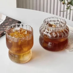 Glasbecher-Set in Kürbisform – Vielseitiges Trinkgeschirr für Kaffee, Whisky, Wein, Joghurt