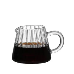 Glasbecher-Set mit vertikalen Streifen – Tassen für Kaffee, Tee, Saft und Milch