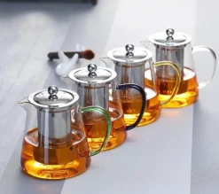 Glasteekanne mit Teesieb - 550 ml Puer Gaiwan Wasserkocher-Set