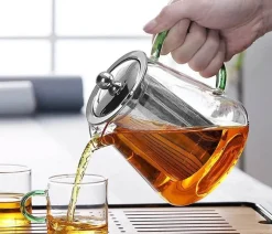 Glasteekanne mit Teesieb - 550 ml Puer Gaiwan Wasserkocher-Set