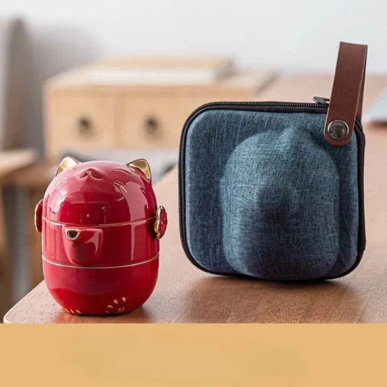 Glückskatze-Teeservice aus Keramik – das perfekte Geschenk für Katzenliebhaber