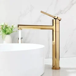 Gold Plated Brass Faucet - Elegant Sink Fixture