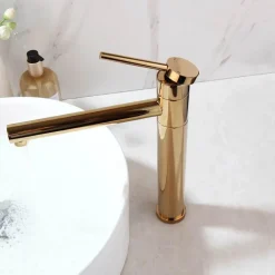 Gold Plated Brass Faucet - Elegant Sink Fixture