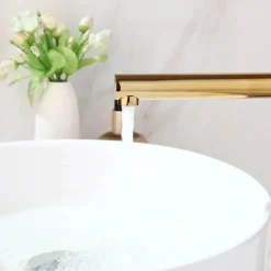Gold Plated Brass Faucet - Elegant Sink Fixture