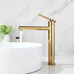 Gold Plated Brass Faucet - Elegant Sink Fixture