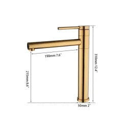 Gold Plated Brass Faucet - Elegant Sink Fixture