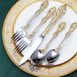 Gold Silber Edelstahl Besteck Set - Küchengeschirr Werkzeuge Zubehör