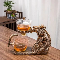 Golden Dragon Teekanne - Mystische Keramikteekanne