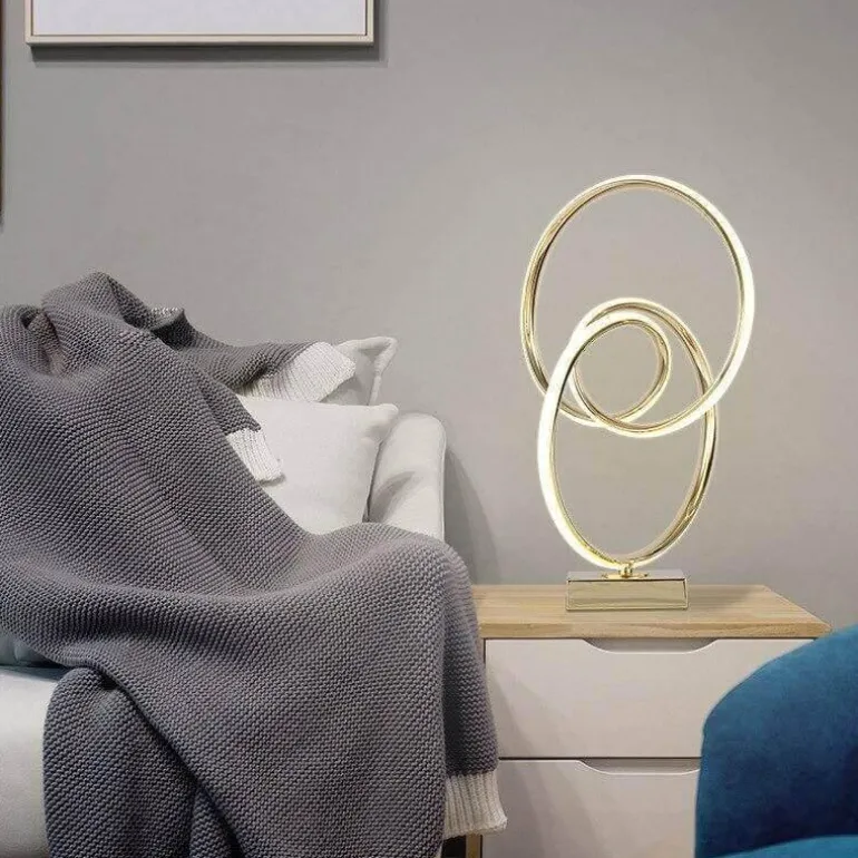 Golden LED Spiral Lamp - Modern Accent Lighting