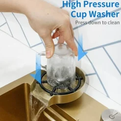 Goldene Wasserfall-Küchenspüle – Multifunktionales Design