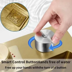 Goldene Wasserfall-Küchenspüle – Multifunktionales Design