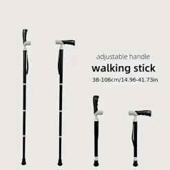 Goldener leichter Wanderstock für Senioren und Wandern im Freien