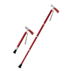 Goldener leichter Wanderstock für Senioren und Wandern im Freien