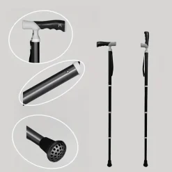 Goldener leichter Wanderstock für Senioren und Wandern im Freien