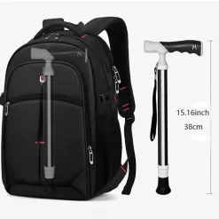 Goldener leichter Wanderstock für Senioren und Wandern im Freien