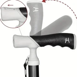 Goldener leichter Wanderstock für Senioren und Wandern im Freien