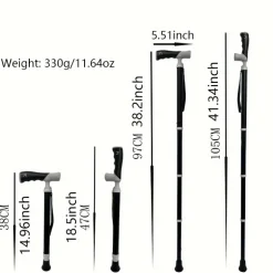 Goldener leichter Wanderstock für Senioren und Wandern im Freien