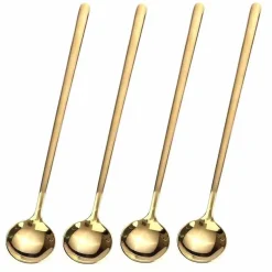 Goldfarbenes Kaffeelöffel-Set aus Edelstahl – 4 Espresso-Teelöffel