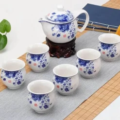 Gongfu-Teeset – Keramik-Teekanne mit 6 Tassen