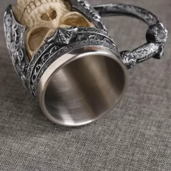 Gothic Drachenritter Totenkopf Bierkrug - Halloween Weihnachtskrug
