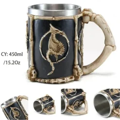 Gothic Drachenritter Totenkopf Bierkrug - Halloween Weihnachtskrug