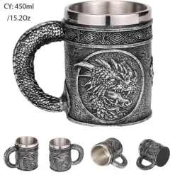 Gothic Drachenritter Totenkopf Bierkrug - Halloween Weihnachtskrug