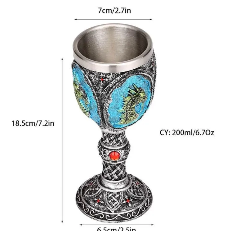 Gothic Dragon King Edelstahlkelch - 200 ml Weinglas
