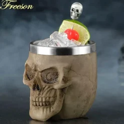 Gothic-Totenkopf-Schnapsglas – Edelstahl-Halloween-Whiskeybecher, 200 ml