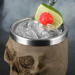Gothic-Totenkopf-Schnapsglas – Edelstahl-Halloween-Whiskeybecher, 200 ml