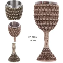 Gotischer Totenkopfkelch – Einzigartiges Weinglas aus Edelstahl für Partys