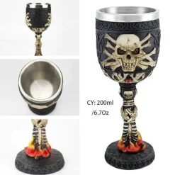 Gotischer Totenkopfkelch – Einzigartiges Weinglas aus Edelstahl für Partys