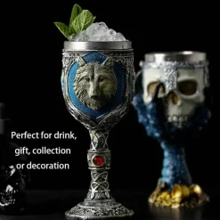 Gotischer Totenkopfkelch – Einzigartiges Weinglas aus Edelstahl für Partys
