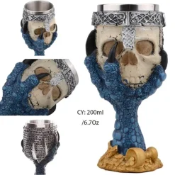 Gotischer Totenkopfkelch – Einzigartiges Weinglas aus Edelstahl für Partys