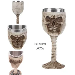 Gotischer Totenkopfkelch – Einzigartiges Weinglas aus Edelstahl für Partys