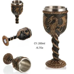 Gotischer Totenkopfkelch – Einzigartiges Weinglas aus Edelstahl für Partys