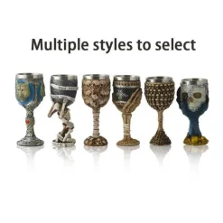 Gotischer Totenkopfkelch – Einzigartiges Weinglas aus Edelstahl für Partys