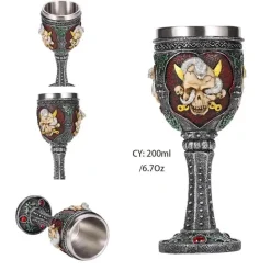 Gotischer Totenkopfkelch – Einzigartiges Weinglas aus Edelstahl für Partys