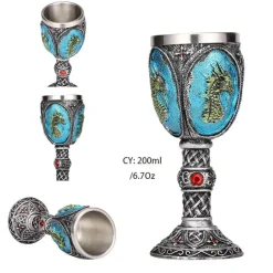 Gotischer Totenkopfkelch – Einzigartiges Weinglas aus Edelstahl für Partys