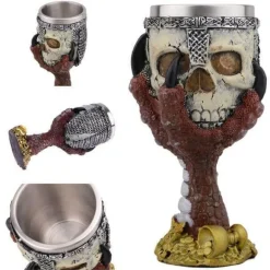 Gotischer Totenkopfkelch - Cocktail-Trinkgeschirr aus Edelstahl