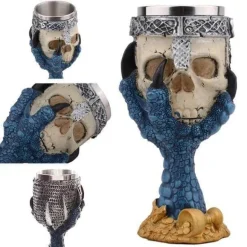 Gotischer Totenkopfkelch - Cocktail-Trinkgeschirr aus Edelstahl
