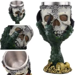 Gotischer Totenkopfkelch - Cocktail-Trinkgeschirr aus Edelstahl