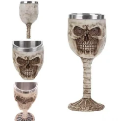 Gotischer Totenkopfkelch - Cocktail-Trinkgeschirr aus Edelstahl