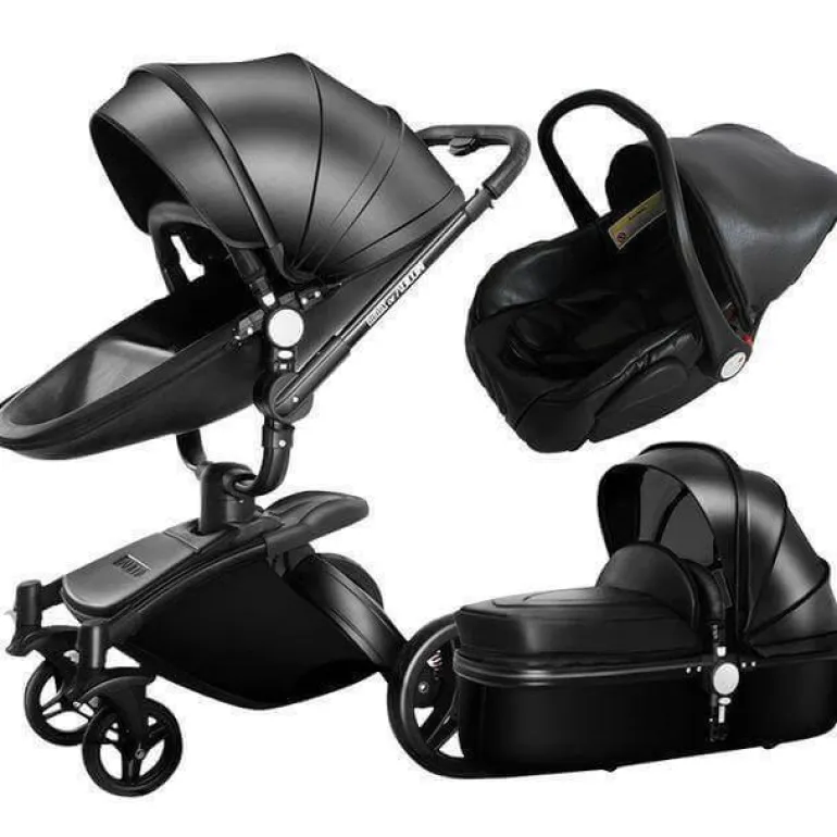 360-Grad-Drehung Kinderwagen 3 in 1 mit Autositz